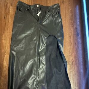 Black Faux Leather Skirt